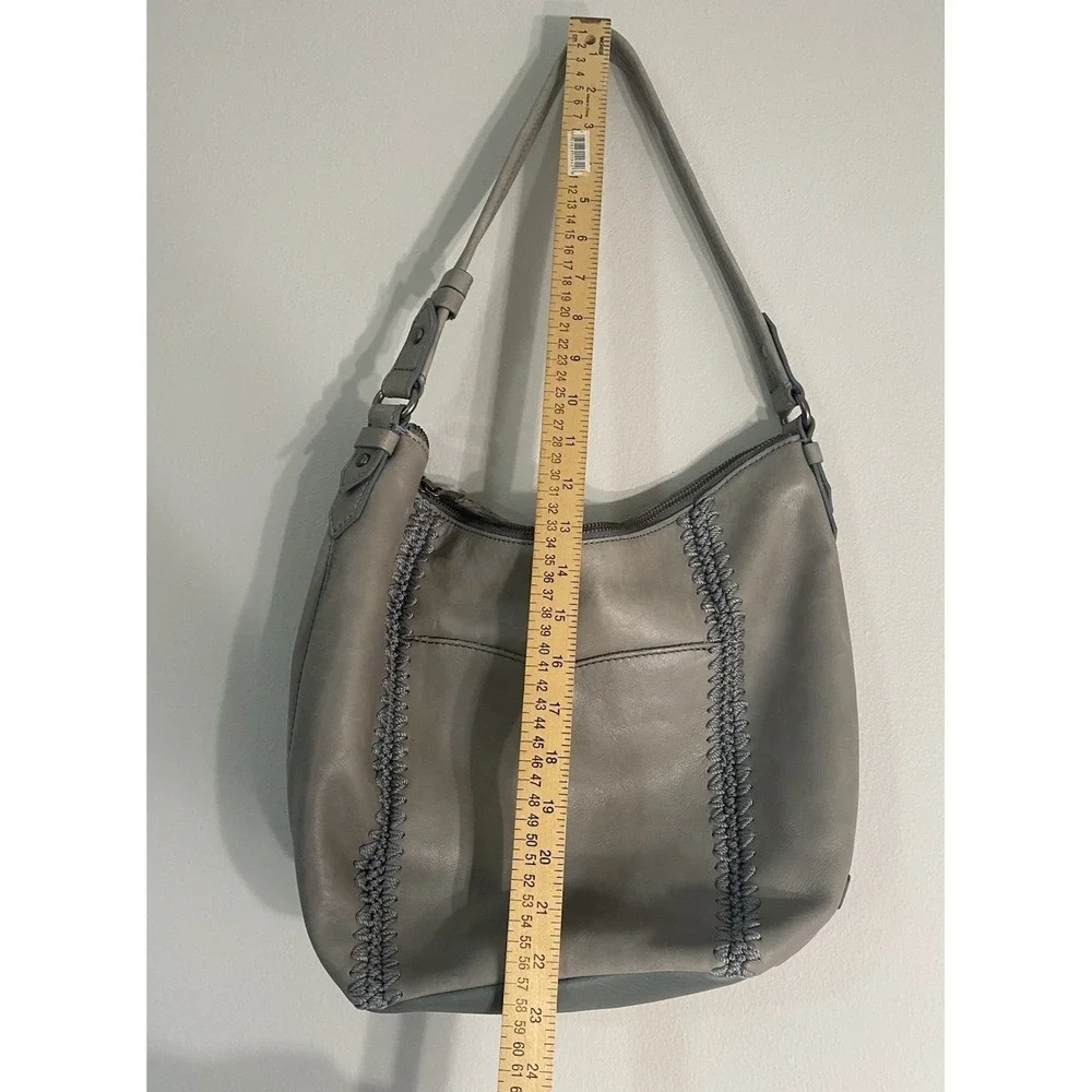 The Sak Sequoia Hobo‎ Purse Slate Crochet Leather Handbag